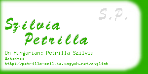 szilvia petrilla business card